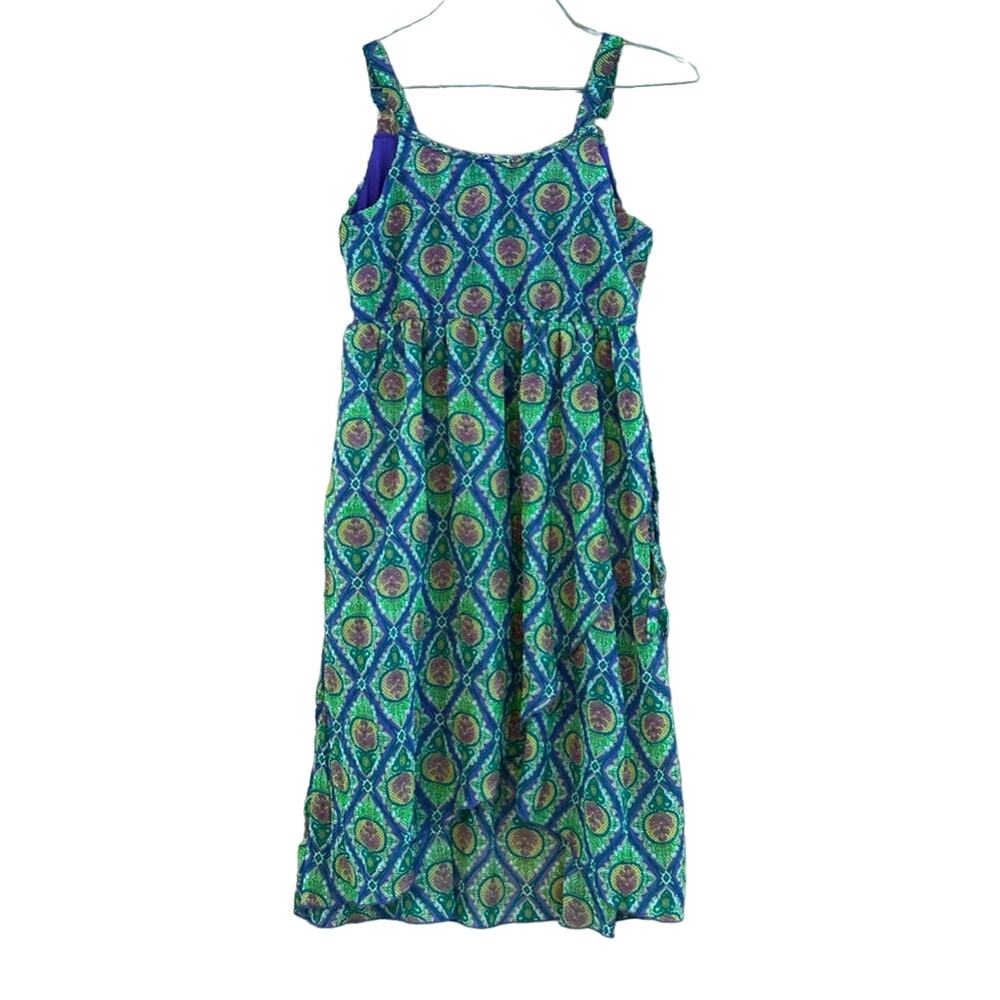 Disney D-signed girls purple green floral stained glass dress sz medium